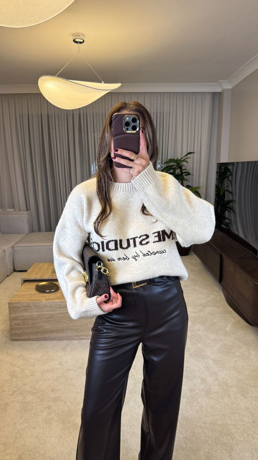 Embroidered Knit Sweater