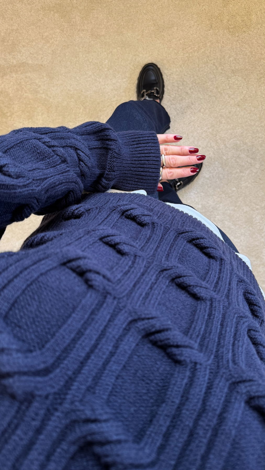 Knitted Crew-neck Sweater With Woven Details