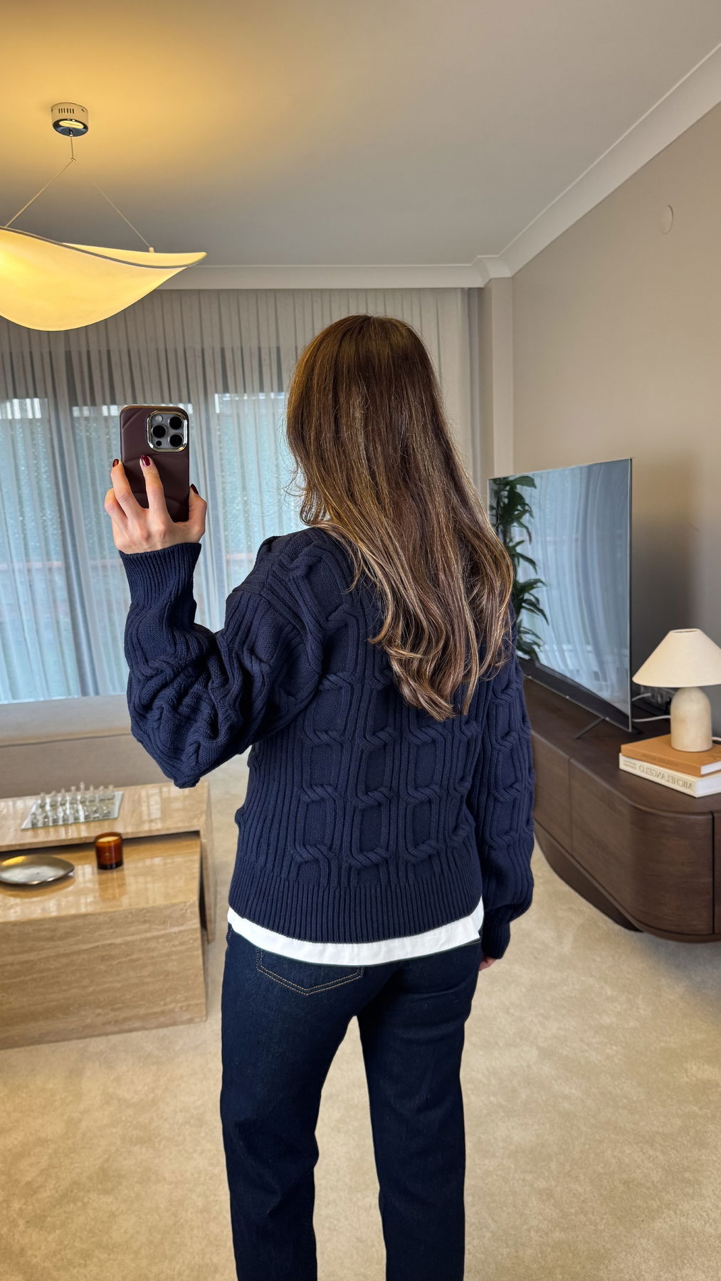 Knitted Crew-neck Sweater With Woven Details