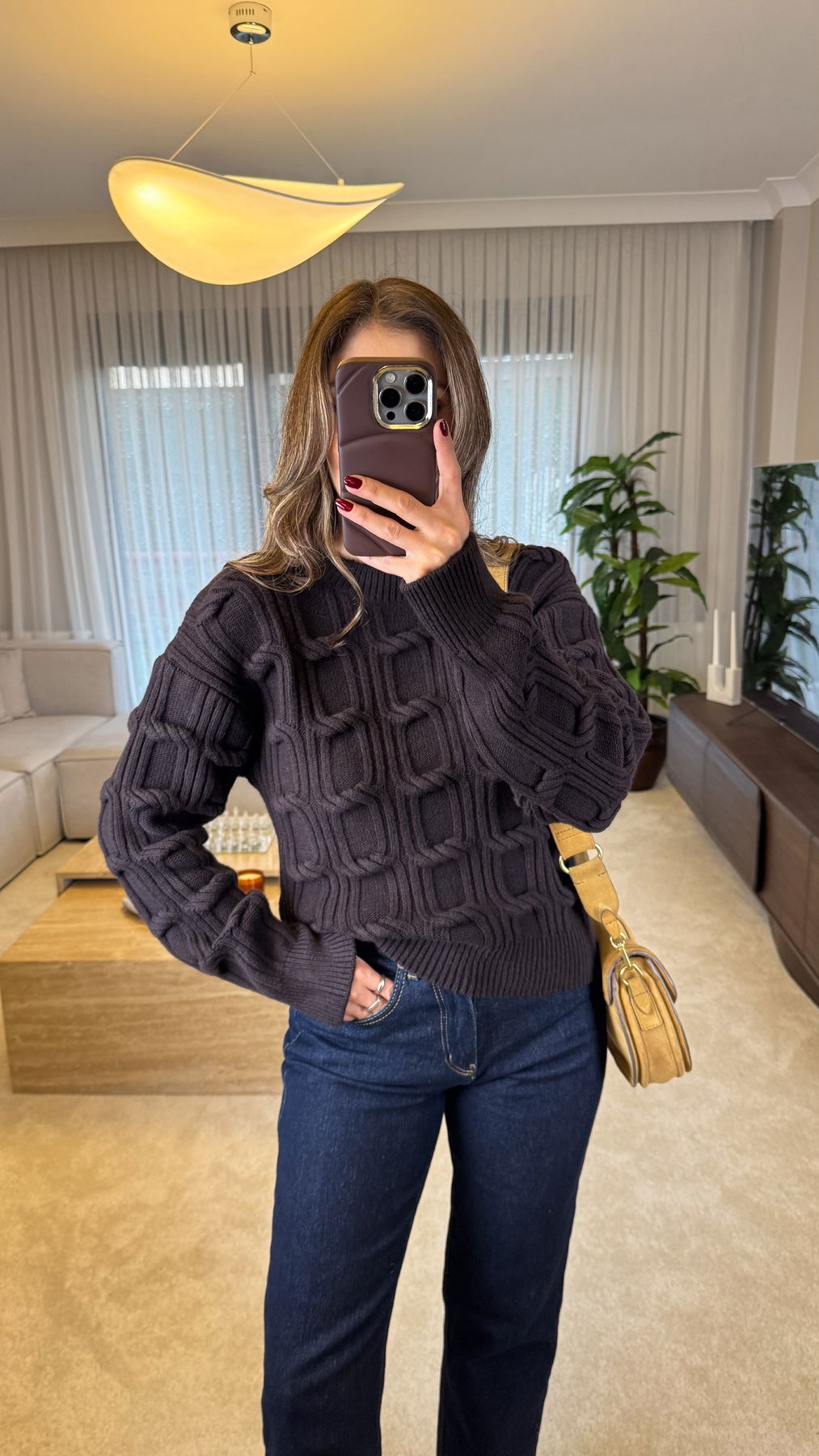 Knitted Crew-neck Sweater With Woven Details