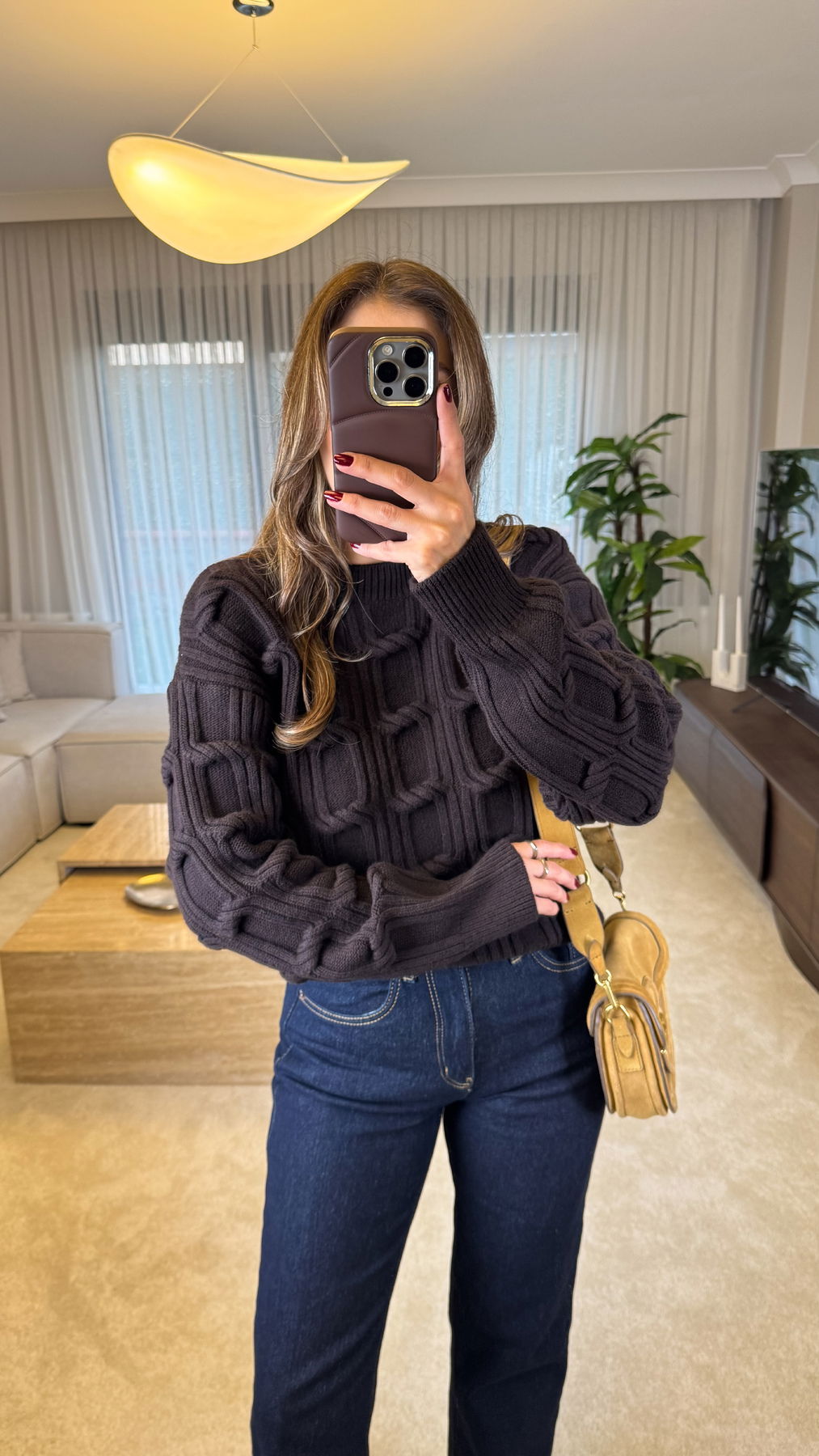 Knitted Crew-neck Sweater With Woven Details