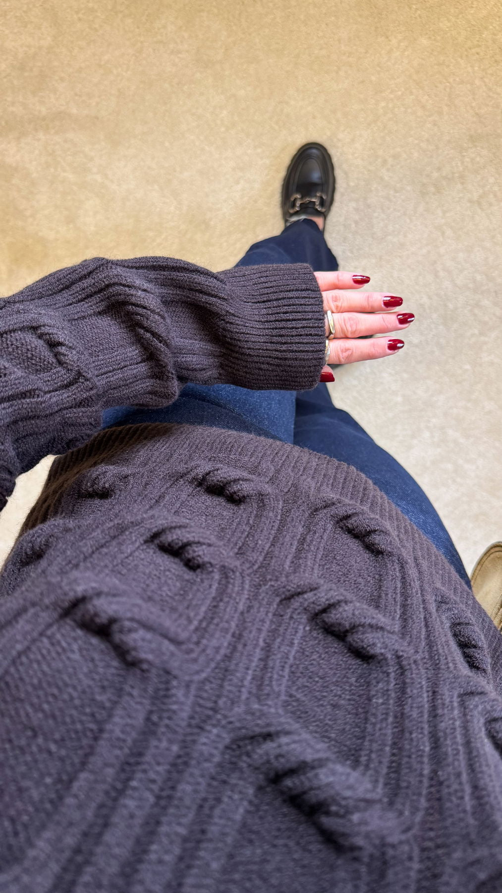 Knitted Crew-neck Sweater With Woven Details