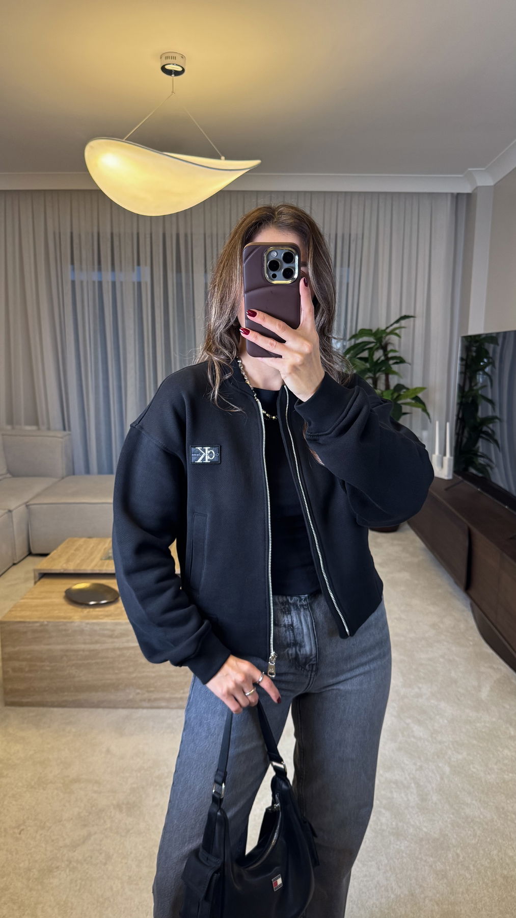 Embroidered Collegiate Zip Sweatshirt