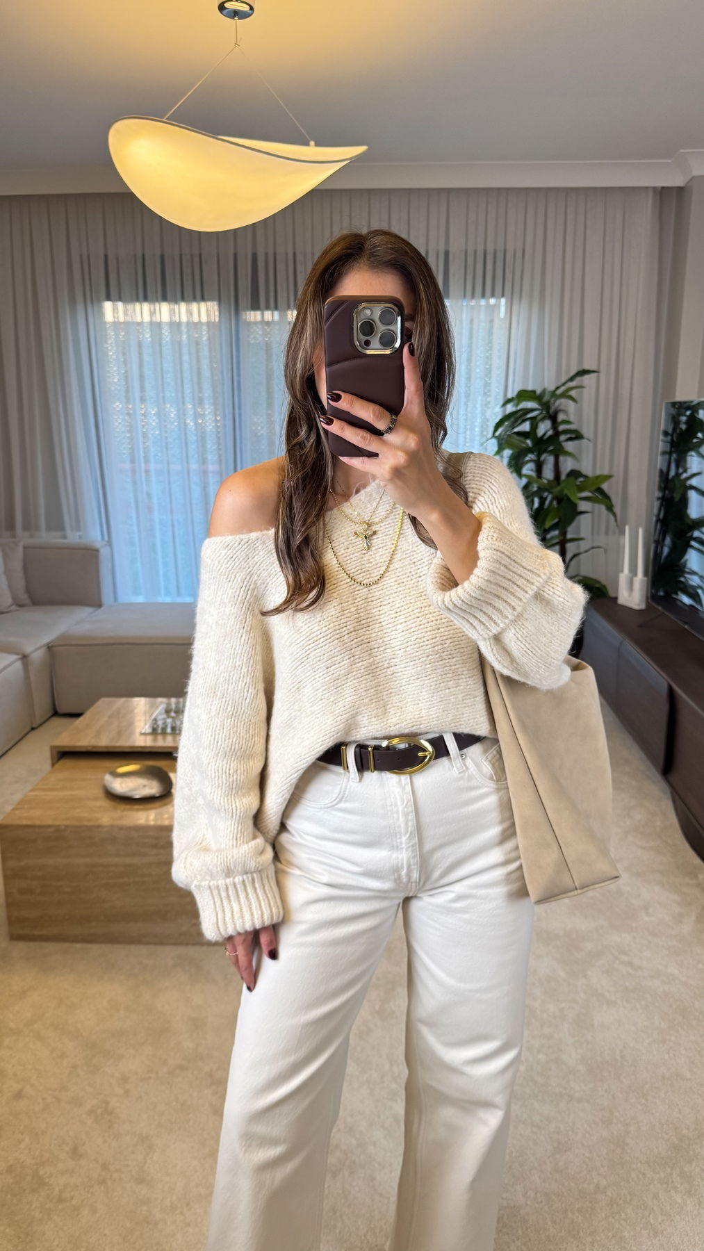 Boat Neck Batwing Sleeve Knit Sweater