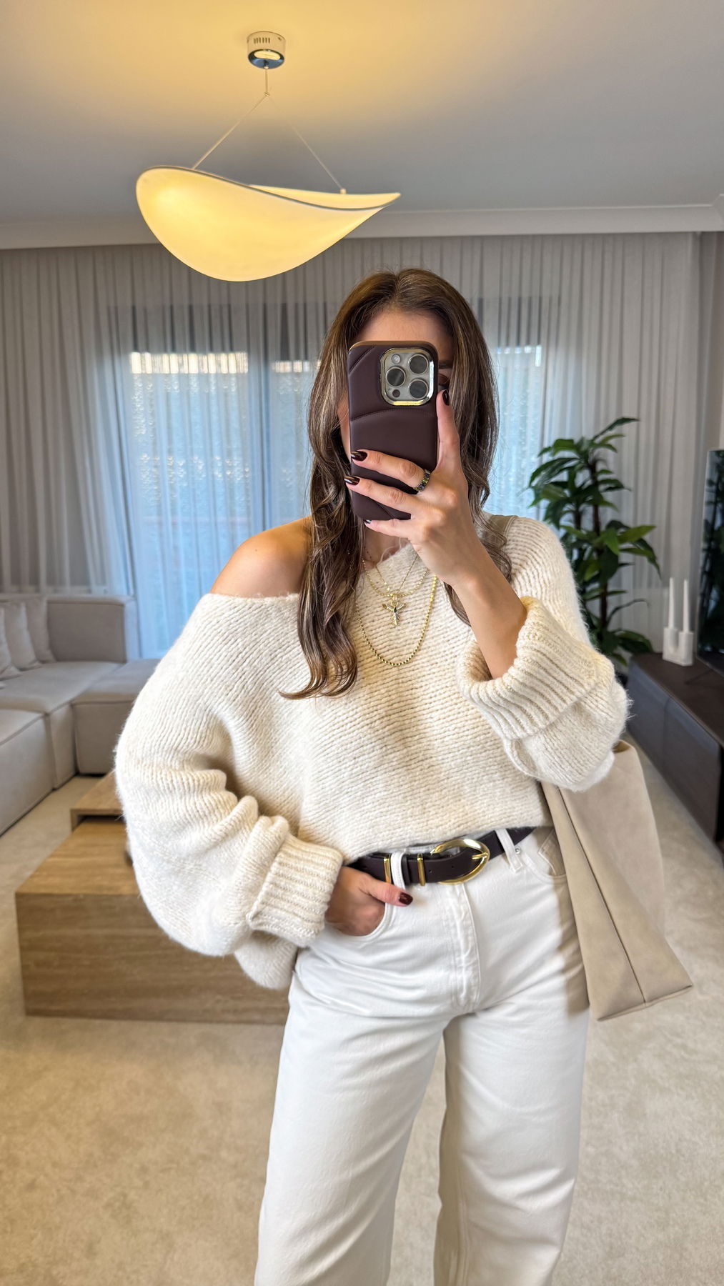 Boat Neck Batwing Sleeve Knit Sweater