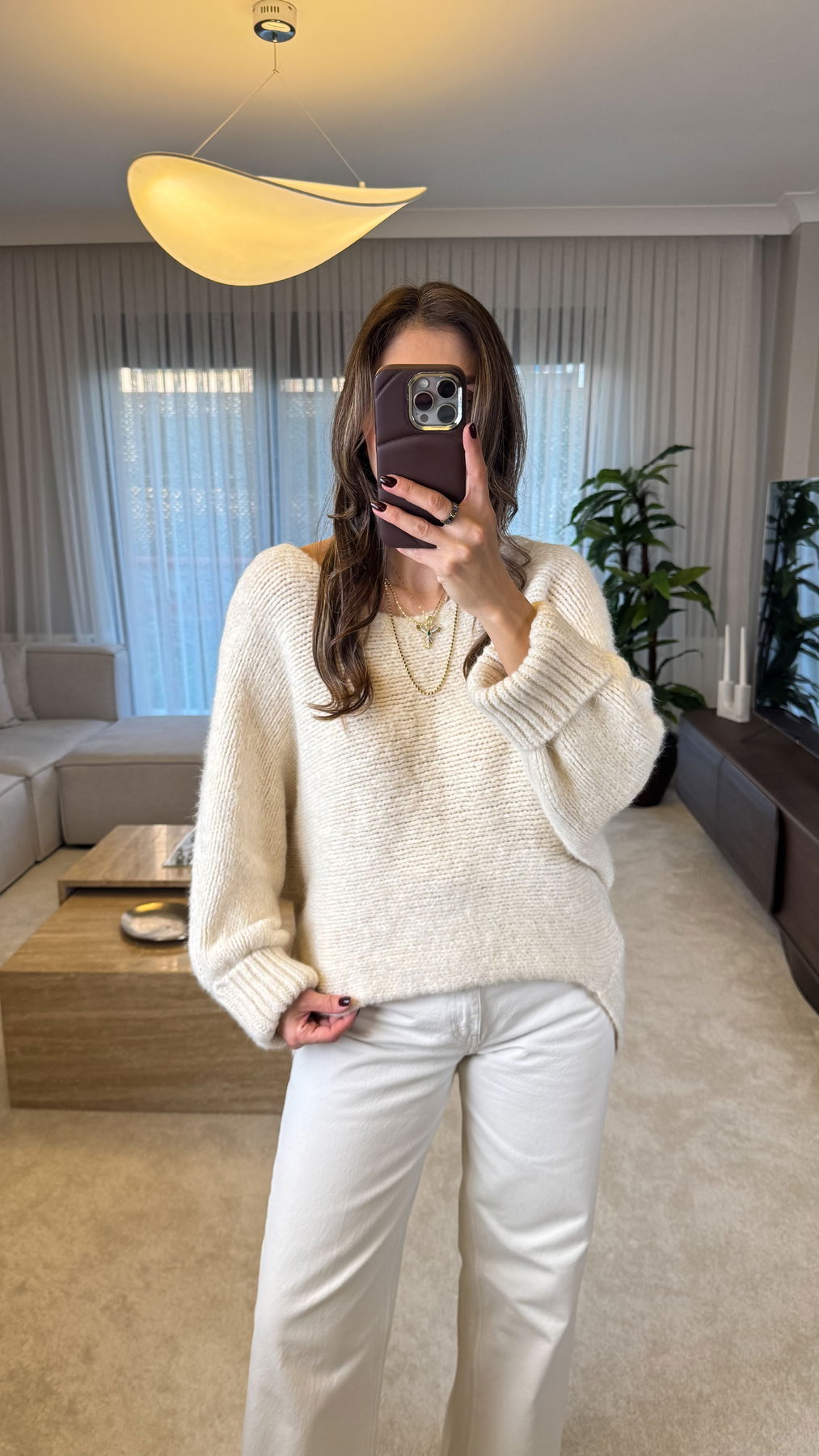 Boat Neck Batwing Sleeve Knit Sweater