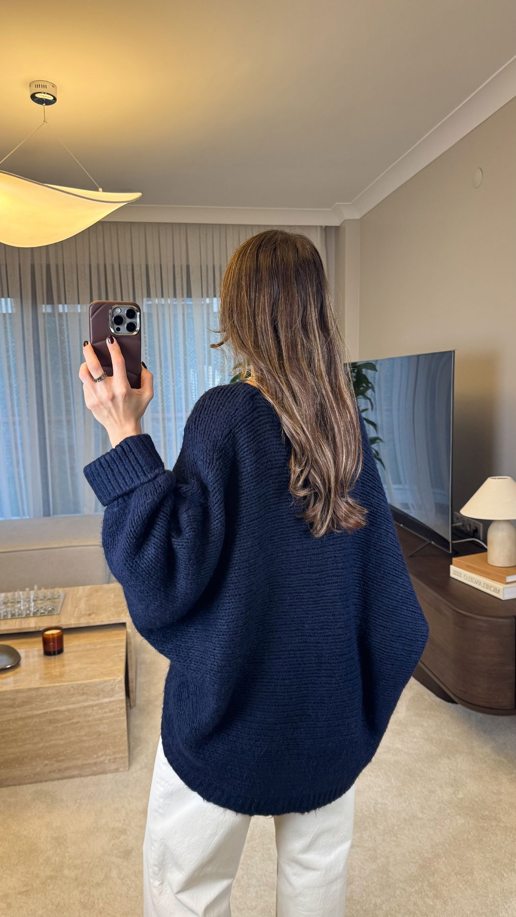 Boat Neck Batwing Sleeve Knit Sweater