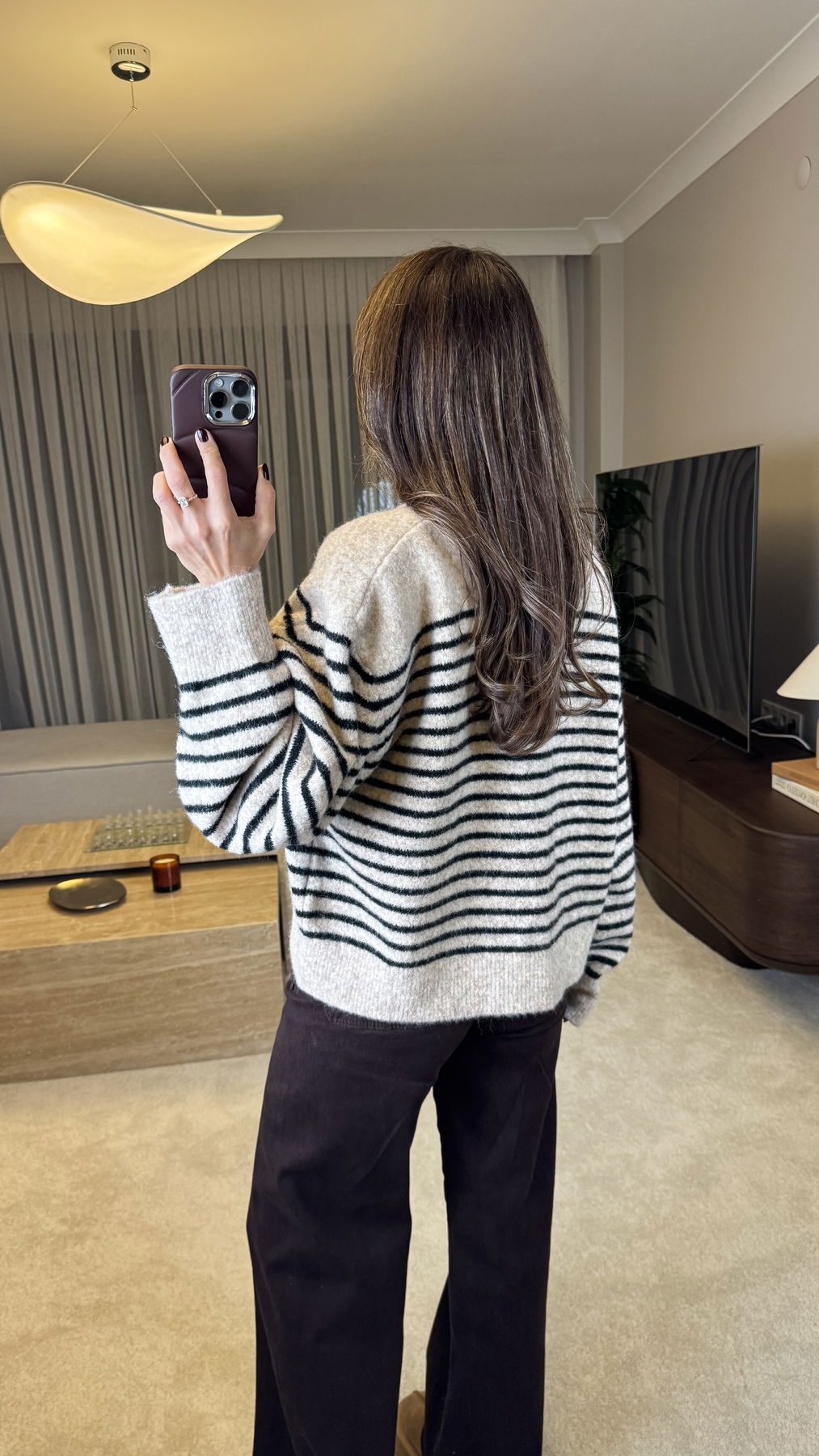 Buttoned Striped Sweater