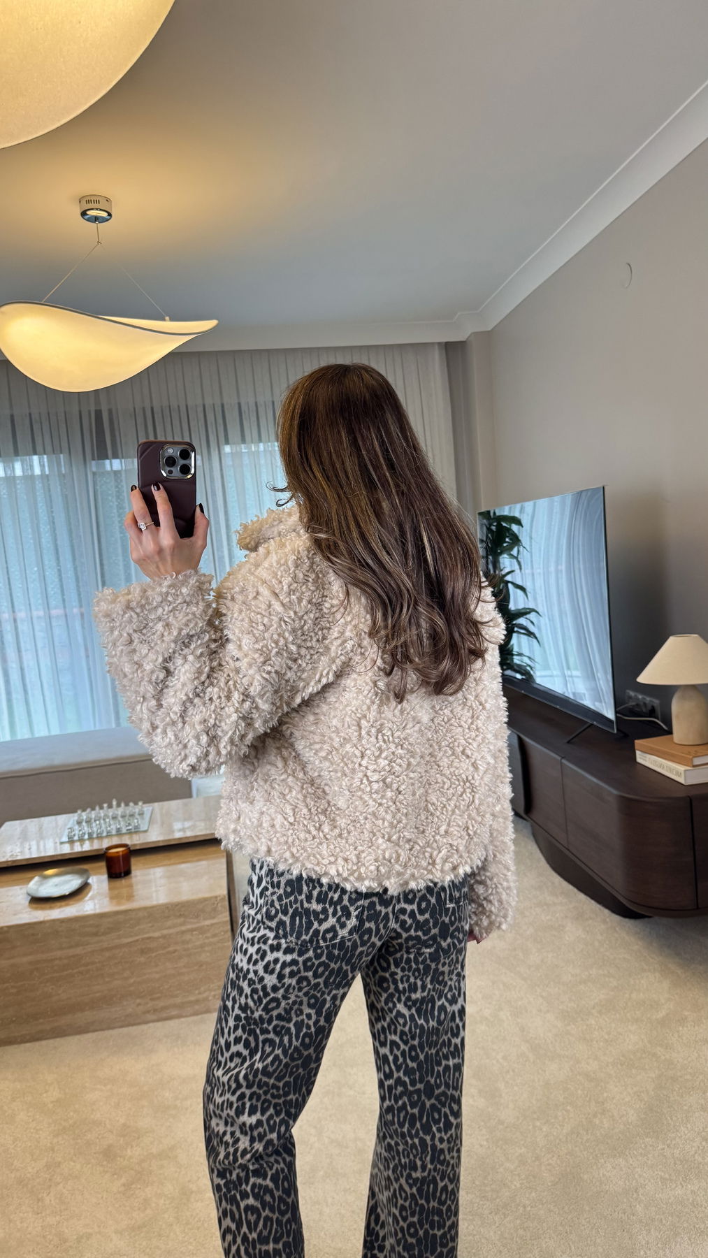 Plush Fur Jacket With Hook Closure