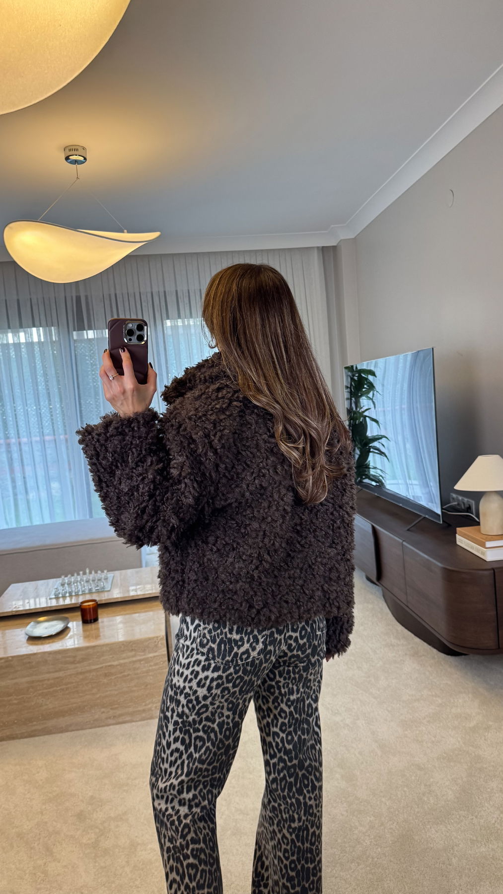 Plush Fur Jacket With Hook Closure